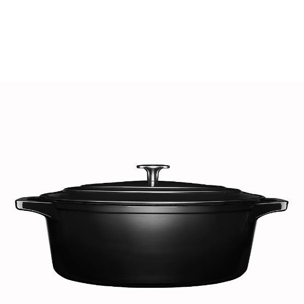 Stenfors støpejernsgryte oval 6,3L svart