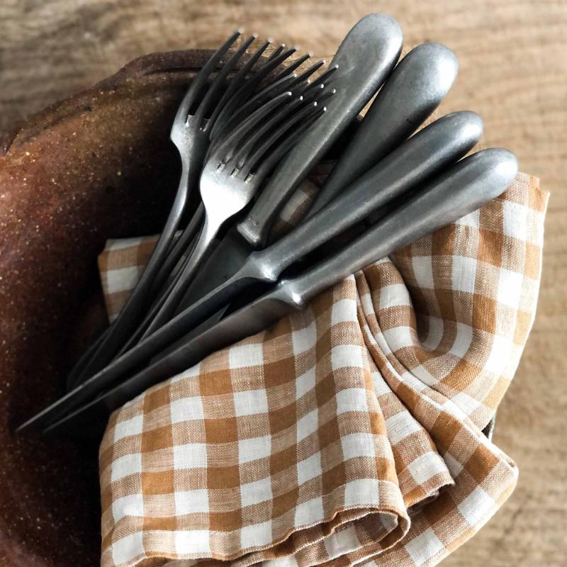 Serviett 45x45 cm gingham biscuit