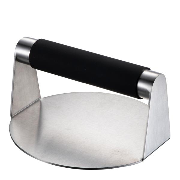 BBQ burgerpresse 14,5 cm svart/børstet