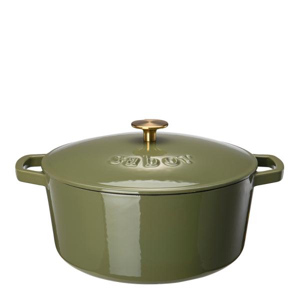 Støpejernsgryte 6,7L oliven