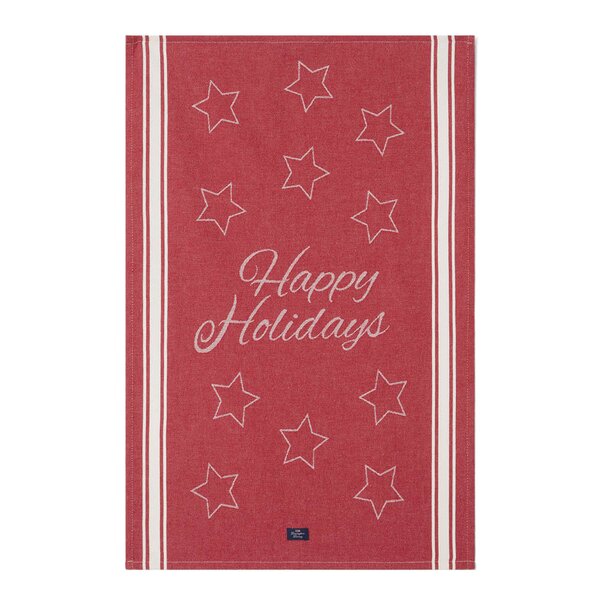 Happy Holidays jacquard kjøkkenhåndkle 50x70 cm rød