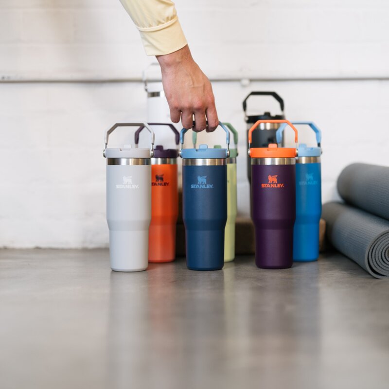 Iceflow flip straw tumbler termoflaske 0,89L blå