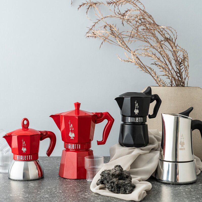Exclusive espressokanne 3 kopper 13 cl rød