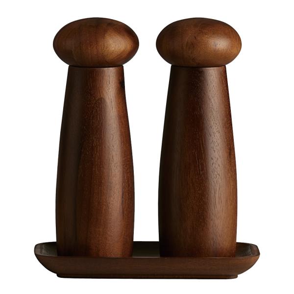 RAW Teak keramisk kvernsett 3 deler mørk teak
