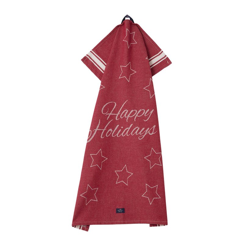 Happy Holidays jacquard kjøkkenhåndkle 50x70 cm rød