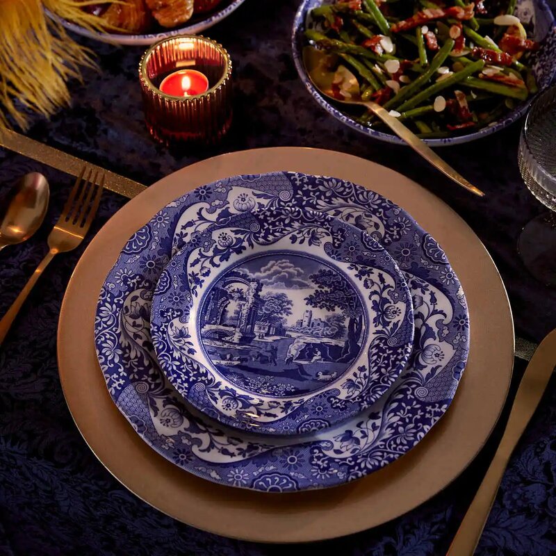 Blue Italian buffétallerken 30 cm blå/hvit