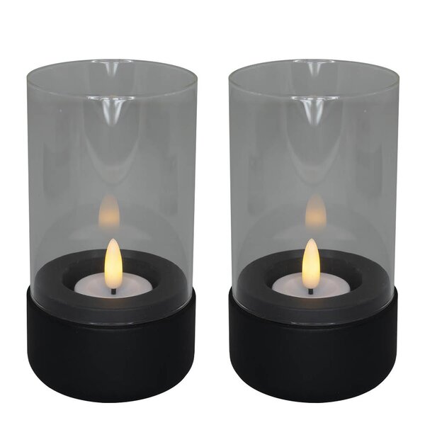 Hurricanes m/ telys + timer 2 stk svart
