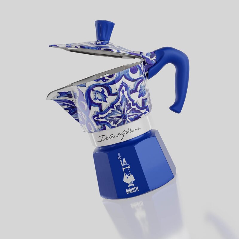 D&G moka express 130 ml 3-kopper blå