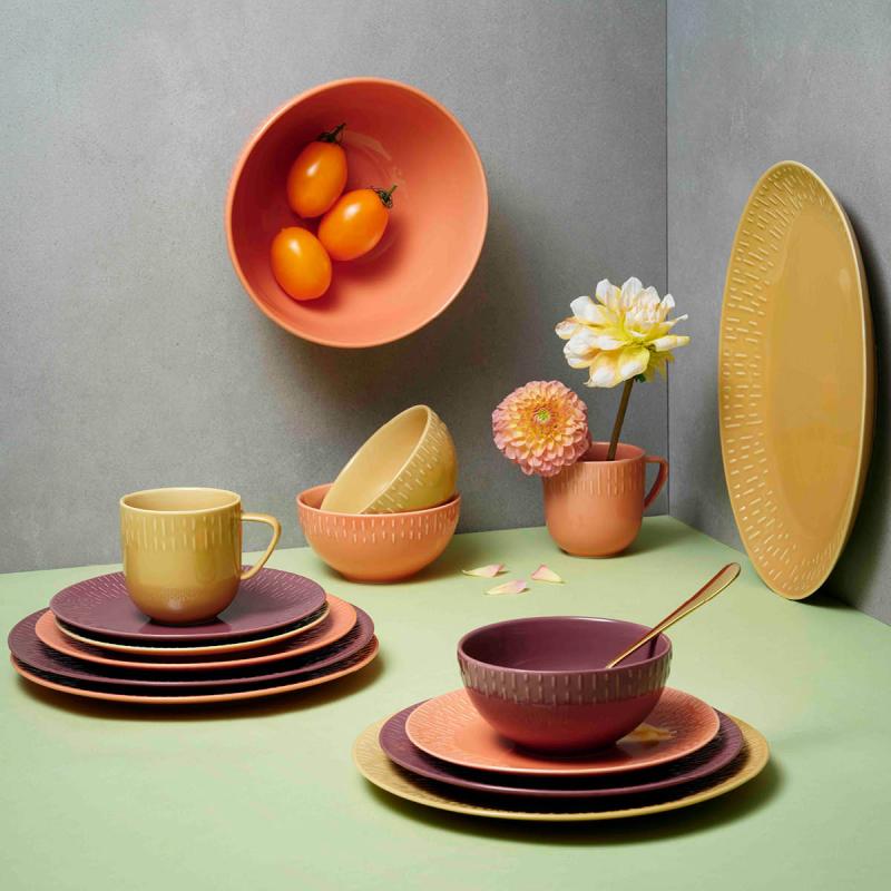 Confetti ovalt fat 36x25,5 cm mustard