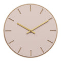 Powder veggklokke 28 cm rosa linoleum m/gull viser