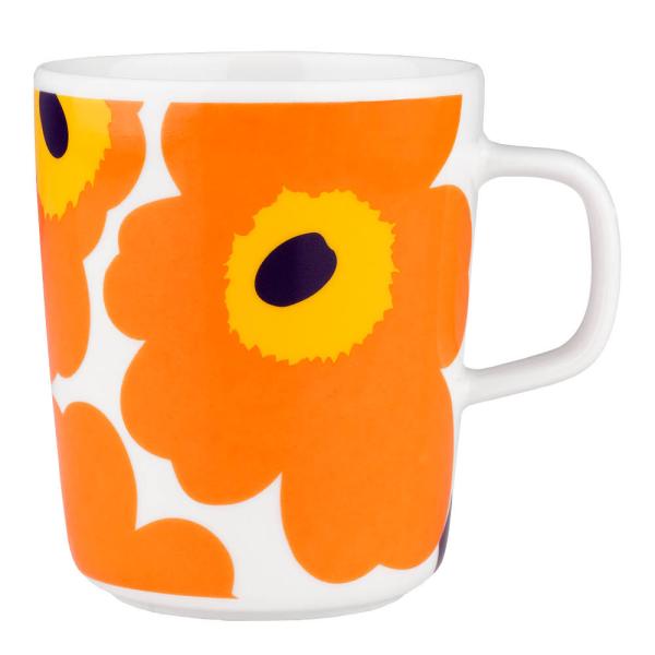 Oiva Unikko 60th anniversary krus 25 cl hvit/oransje/gul