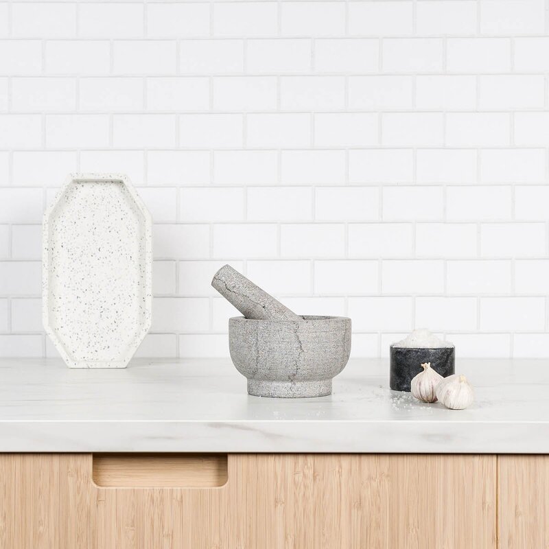 Stone morter 13 cm grå