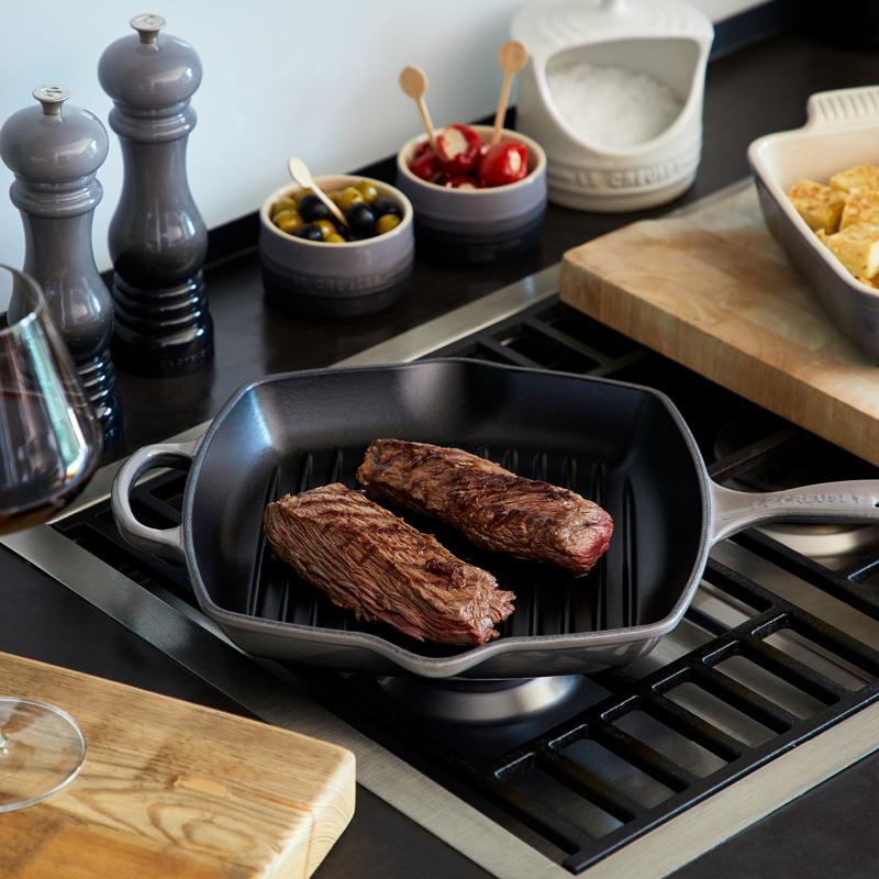 Grillpanne støpejern 26 cm flint