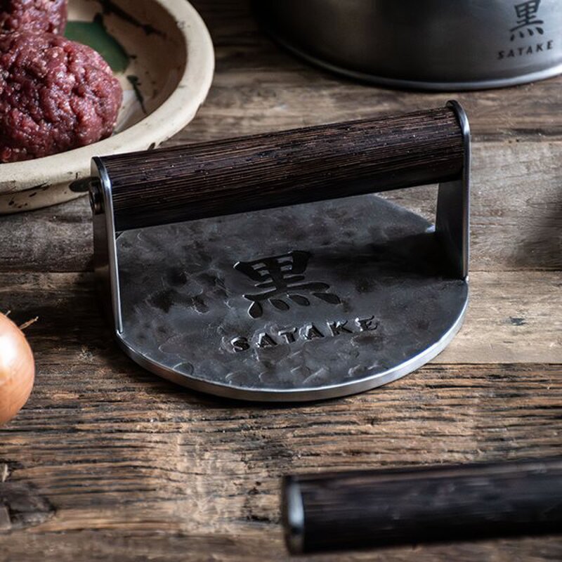Kuro burgerpresse smashjern 14 cm brun/rustfri